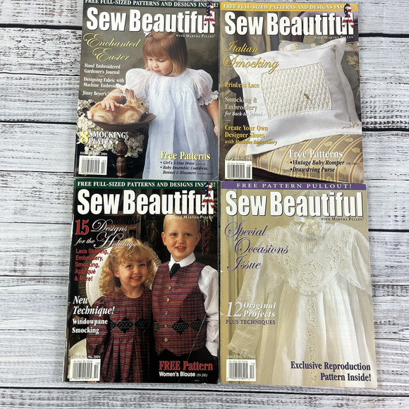 Vintage Sew Beautiful Martha Pullen 4 pc Magazine Bundle Heirloom Sewing 2004 - Picture 3 of 4